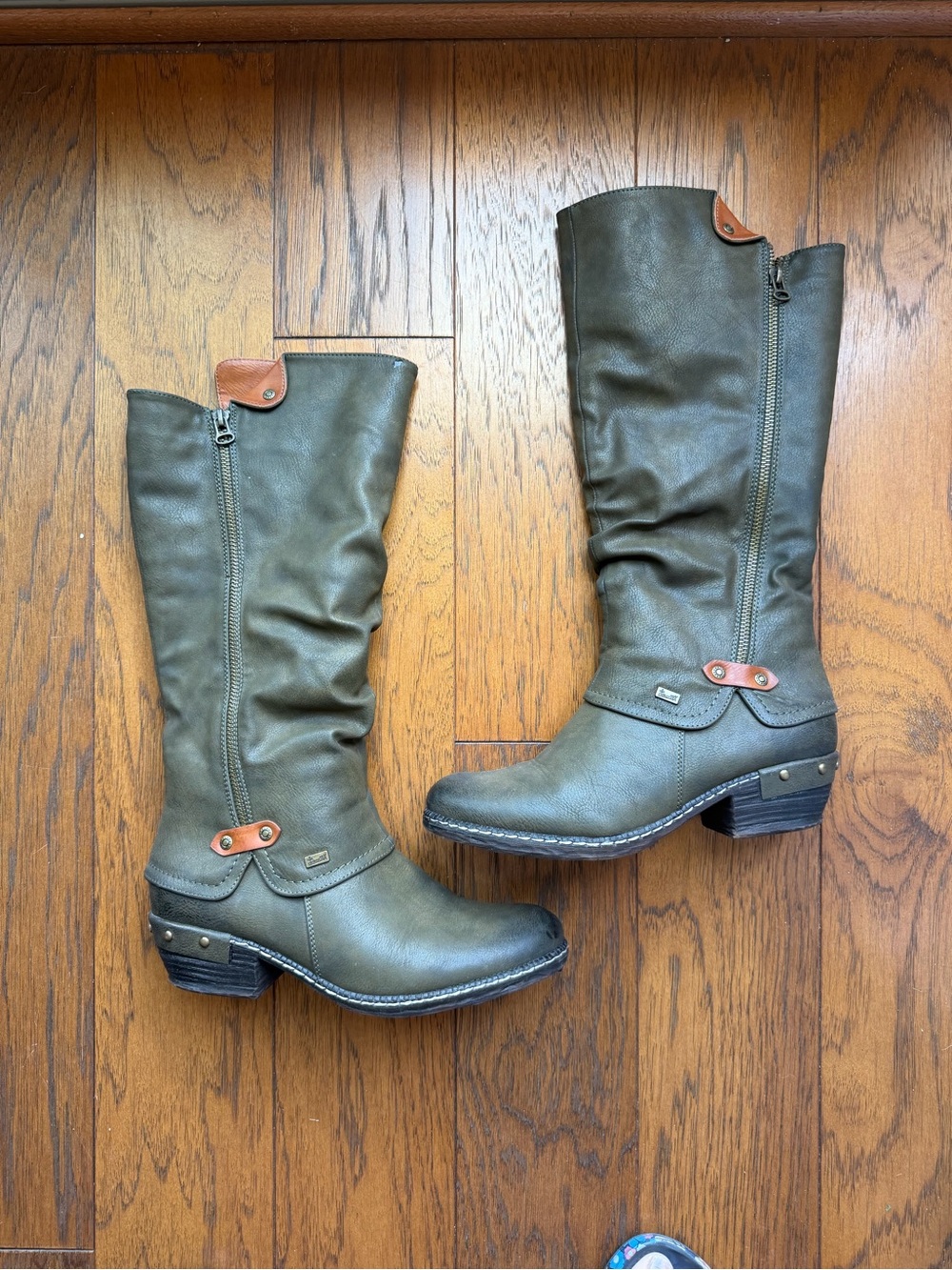 Rieker Olive Green Boots Sherpa lined